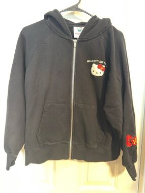 Hello Kitty San Rio F21 Rare Black Zip Hoodie Womens Small. Excellent condition